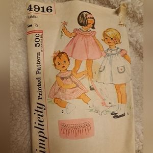 Simplicity vintage toddler pattern 4916